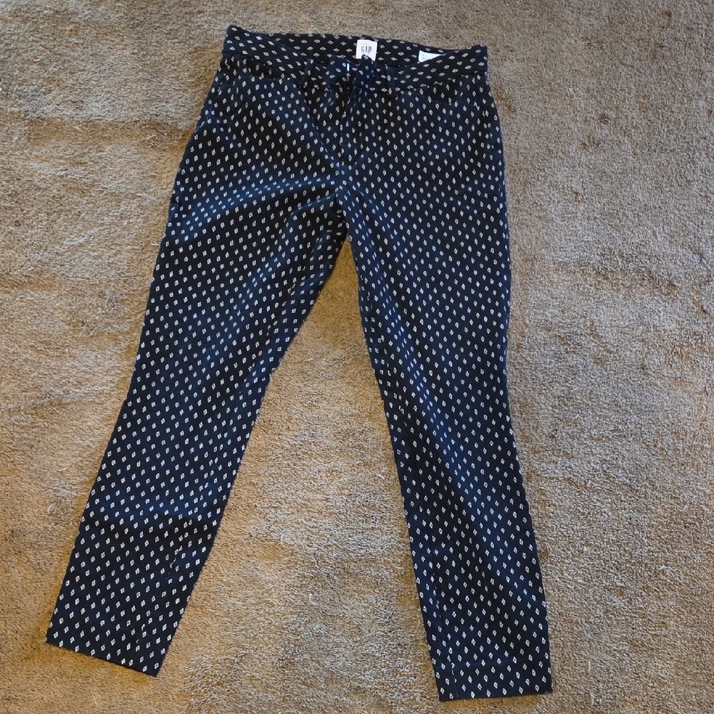 Women's Gap Black Patterned Skinny Ankle Pants